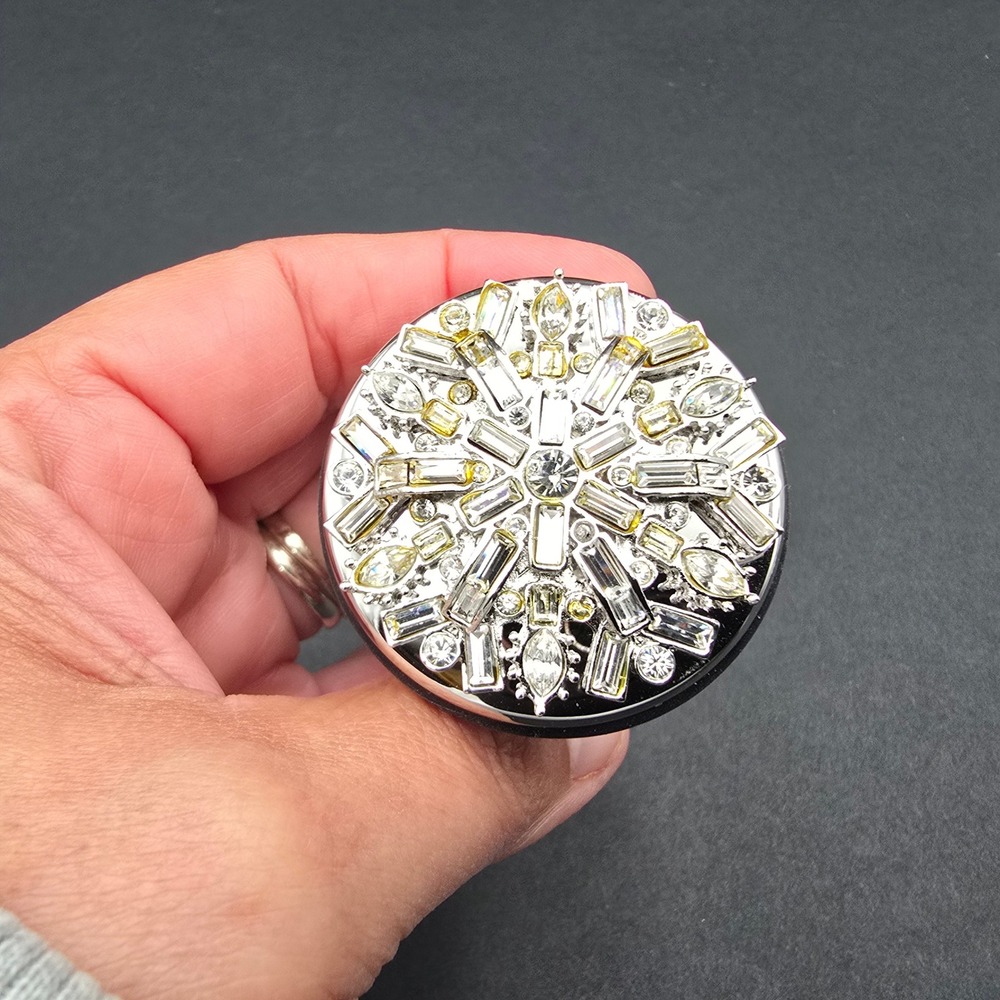 St John Home Crystal Snowflake Wine Bottle Stopper Silver Tone Holiday w box - Picture 3 of 11